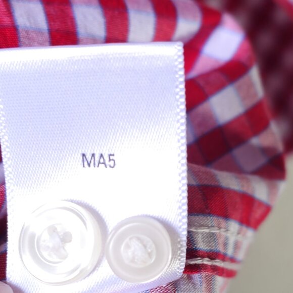 Dockers Men's Long Sleeve Button Down Red White Blue Check Shirt 2XLT NWOT TALL - Picture 7 of 10